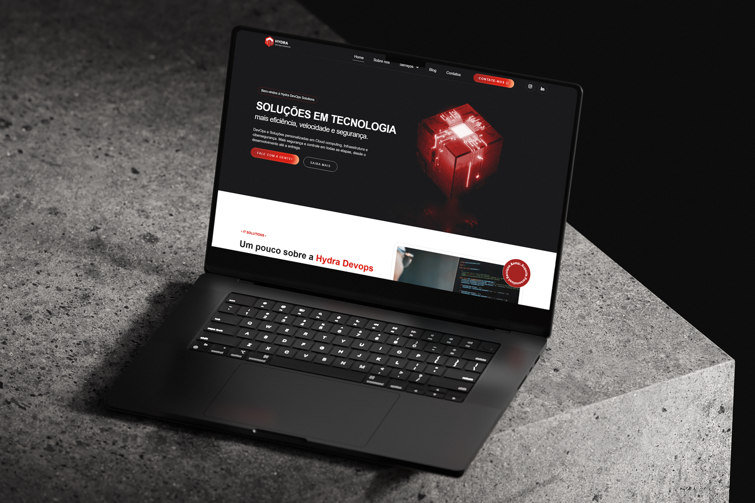 site profissional de tecnologia Hydra-Devops